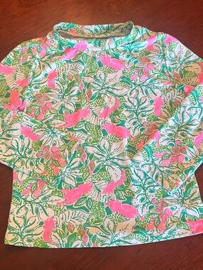 Lilly Pulitzer Kids Rashguard in Pink, Green, White Floral Print size 8